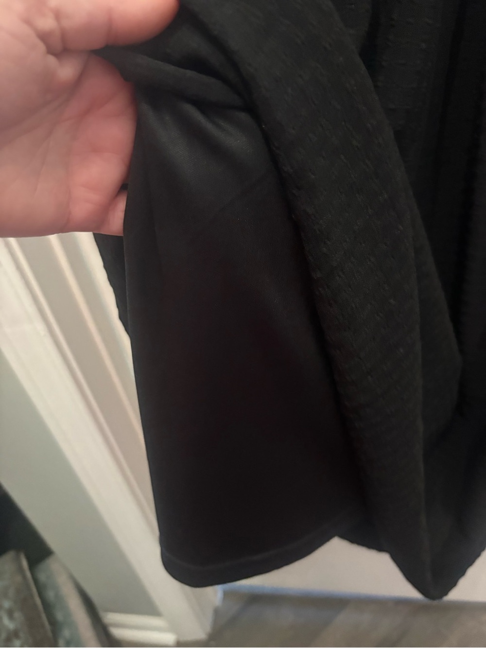 Black Smocked Midi Dress with Ruffle Straps, XL - Picture 5 of 8